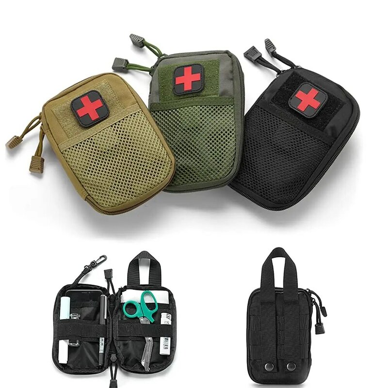 กระเป๋ายุทธวิธี Molle กระเป๋าทางการแพทย์กระเป๋าเครื่องมือ EDC ไนลอนกลางแจ้งกีฬาการล่าสัตว์การเดินป่าเดินทางทางการแพทย์กระเป๋าคาดเอว