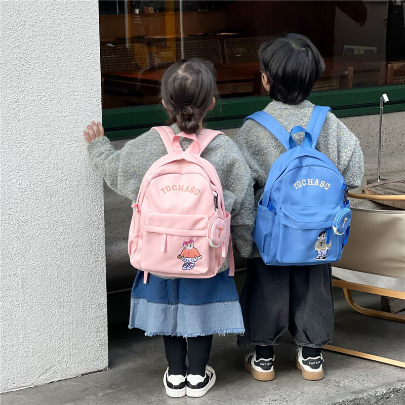 Детский однотонный рюкзак для малышей, школьные ранцы для мам и детей, Мультяшные рюкзаки для девочек, дорожные сумки