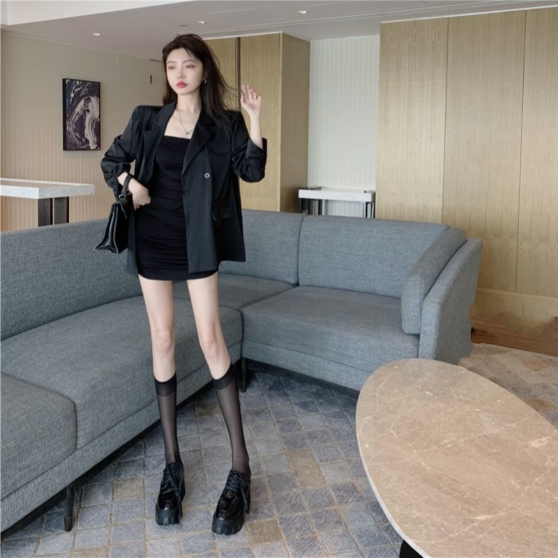 여성용 루즈 오버사이즈 블레이저, 한국 긴팔 재킷, 싱글 브레스트 블레이저, 신상