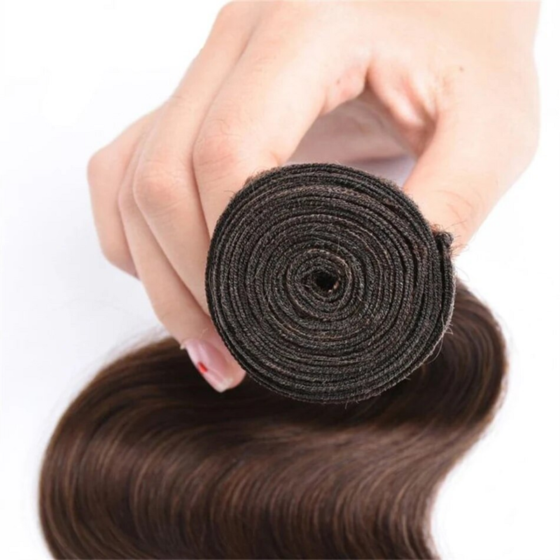 Queena-Body Wave Pacotes de cabelo humano para mulheres negras, extensões castanho chocolate, tecelagem, atacado, 1 Pacotes, 3 Pacotes, 4 Pacotes