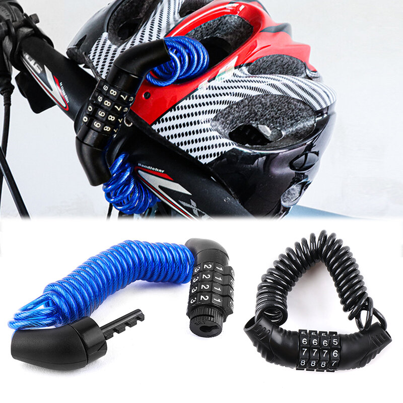 Candado para casco de motocicleta con contraseña, candado para casco de bicicleta, combinación pequeña, Mini candado de Cable portátil, contraseña de 4 dígitos