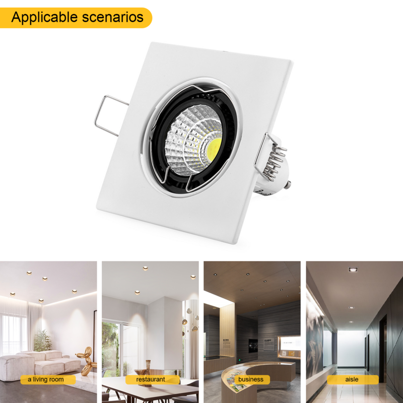 Cadre carré de lumière LED MR16 GU10, boîtier de fixation pour éclairage intérieur