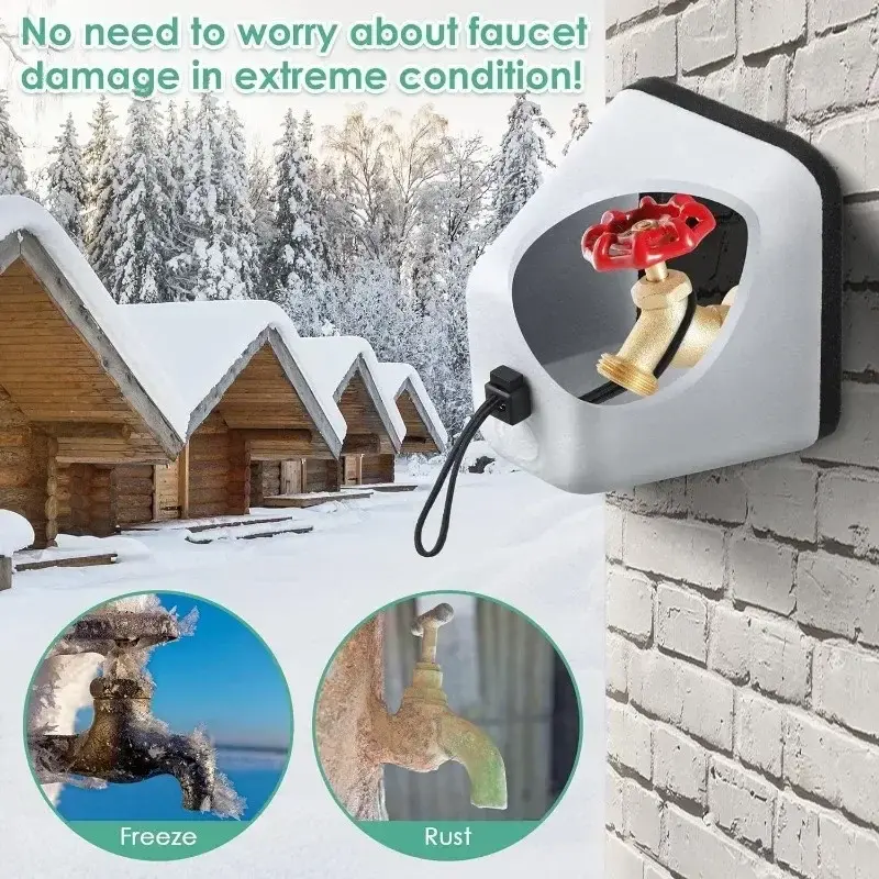 Winter Outdoor Faucet Cover Self Sealing Thermal Insulation Foam Reusable Fastening Ring Tap Protection From Freezing
