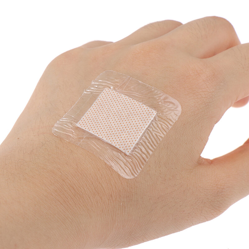 10Pcs/Set 38x38mm Waterproof Transparent Tape PU Film Medical Plaster Wound Dressing Fixation Tape