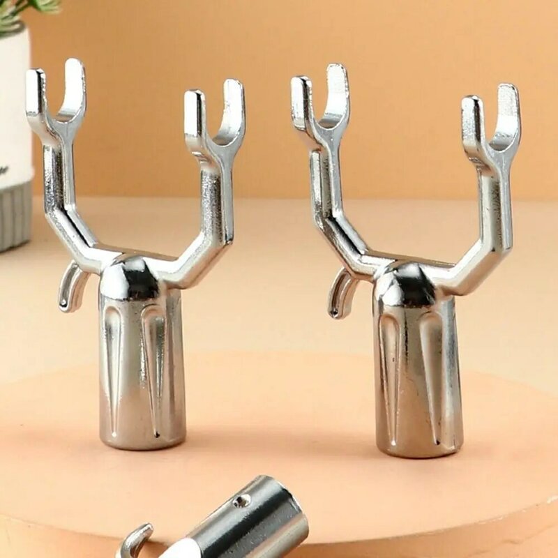 Alumínio Alloy Clothes Rod, em forma de U Joint, Durável, Cabeça De Metal, Lavandaria Portátil Pendurado Garfo, Household