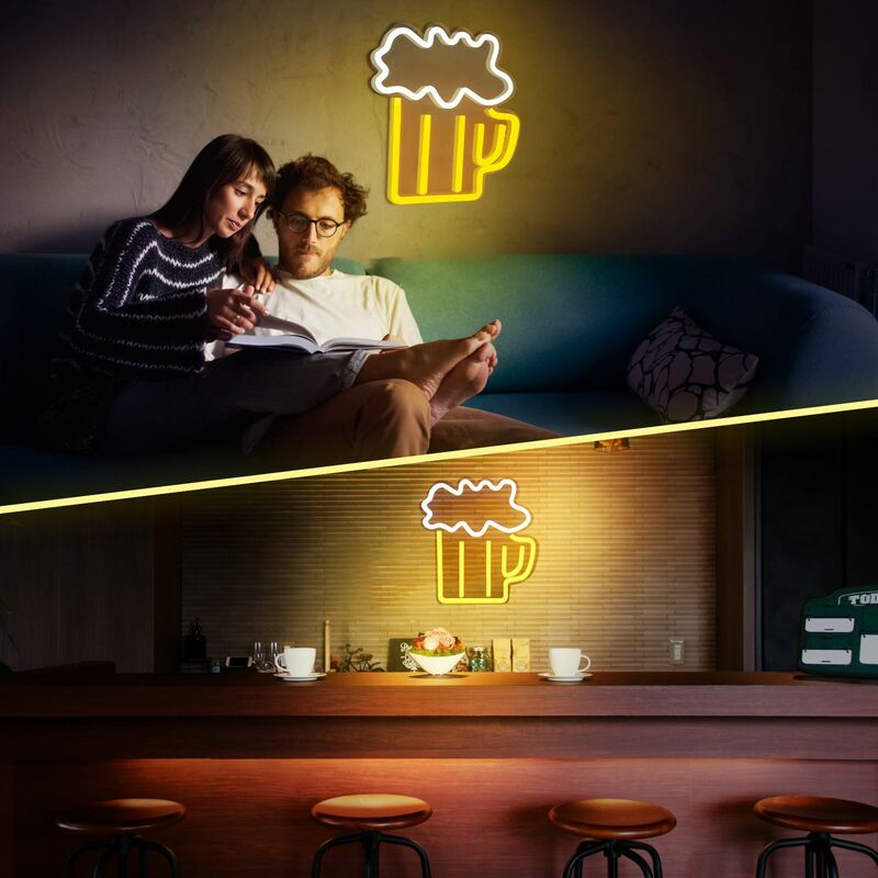 เบียร์รูปร่าง Led Neon Sign สำหรับบาร์ผับ Shop หน้าต่าง Decor นีออนป้ายเบียร์ Party Bar Cheers LED Night light Sign ตกแต่งห้อง