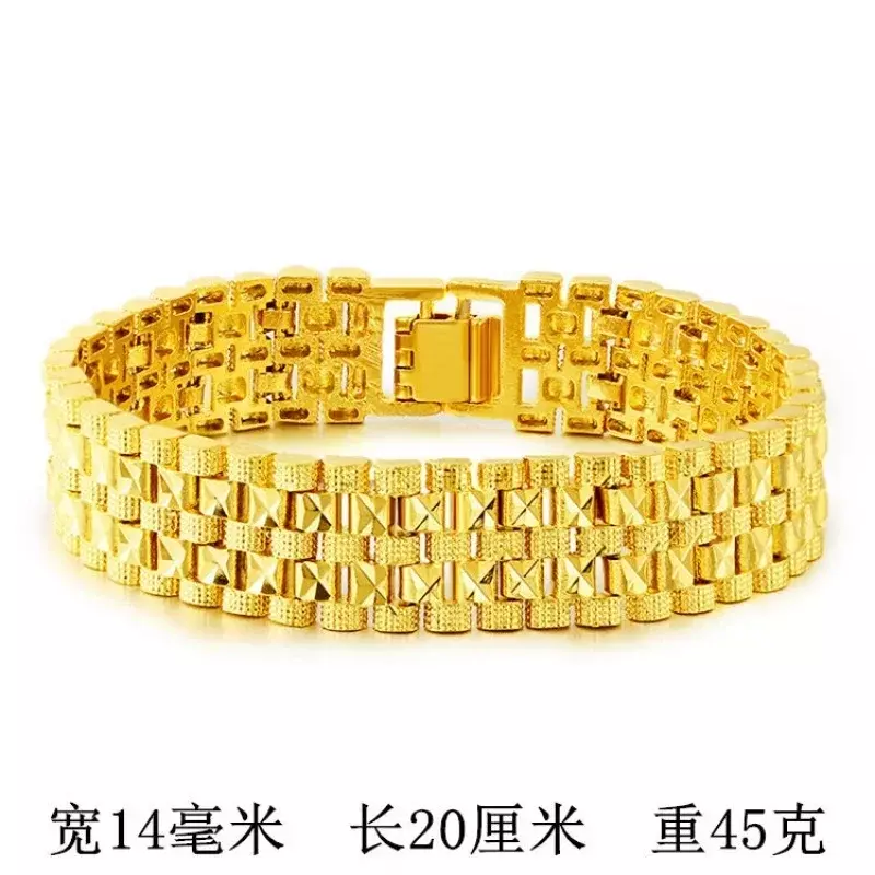 Мужской золотистый браслет 24 К, владеющий бренд дракона 9999, универсальная цепочка для часов AU750, чтобы подарить друзьям ювелирные изделия и заработать деньги