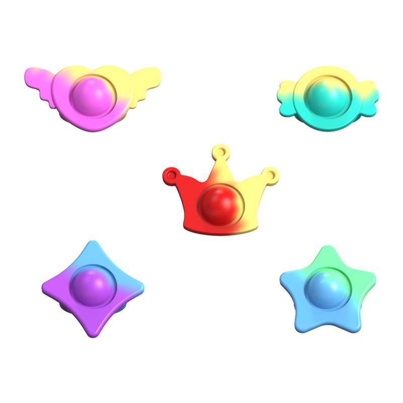 Anillo sensorial de silicona para niños y adultos, juguete colorido para dedo, Fidget