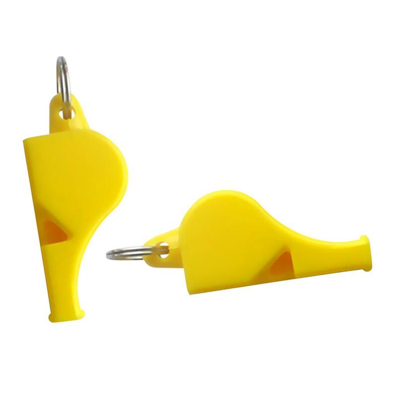 2 silbato de plástico para emergencias, accesorio de supervivencia para acampada marina, canotaje, color amarillo