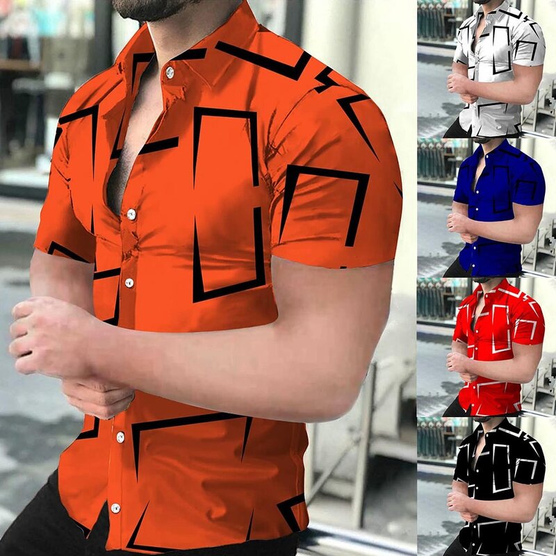 3D printed men's shirt 2023 New high quality Hawaiian Baroque short sleeve tops