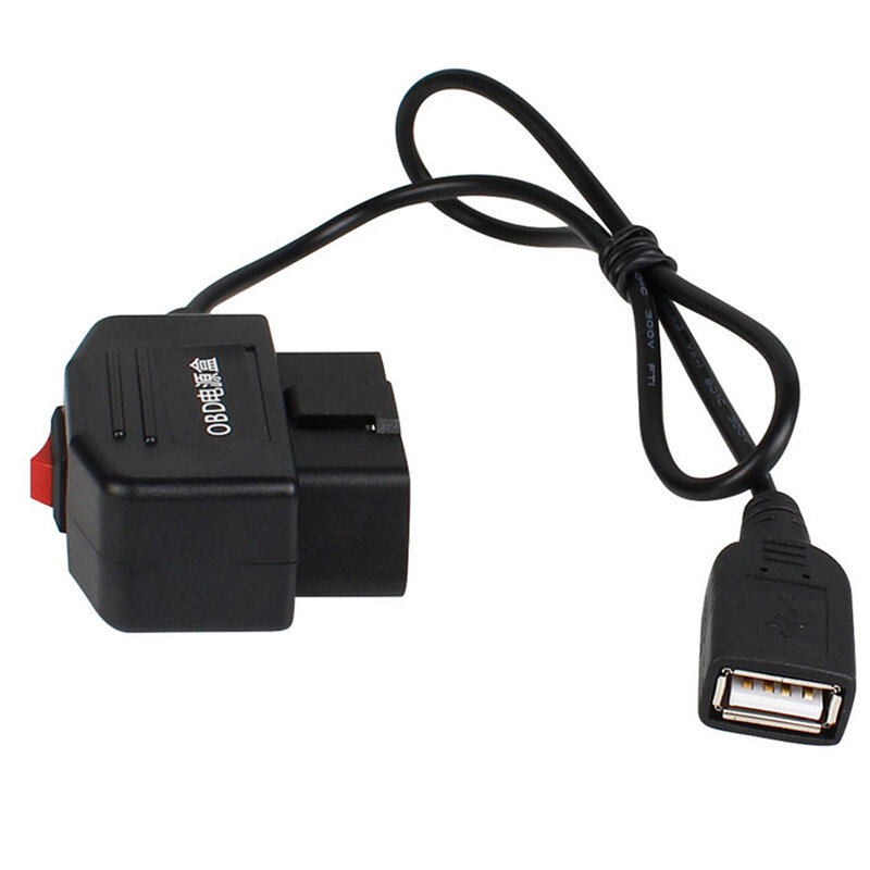 Monitoraggio del parcheggio 24 ore cavo di ricarica per auto USB 5V 3A Kit di cavi rigidi OBD con interruttore cavo da 0.5 metri per videocamera Dash Cam DVR