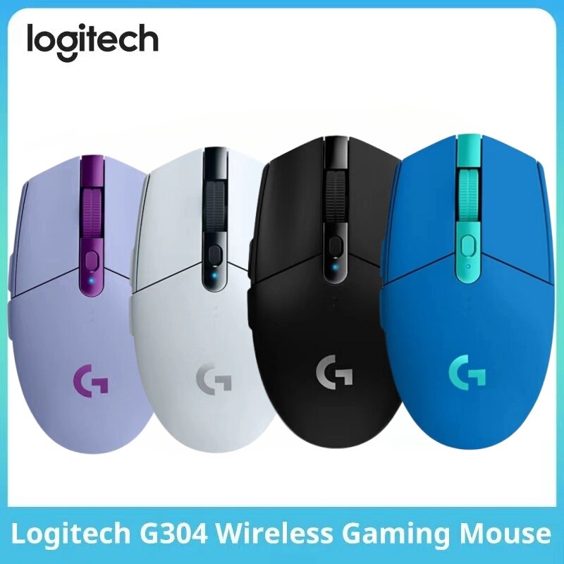 Logitech-mouse gamer sem fio g304 lightspeed, 12000 dpi, acessório para laptop, sem controlador