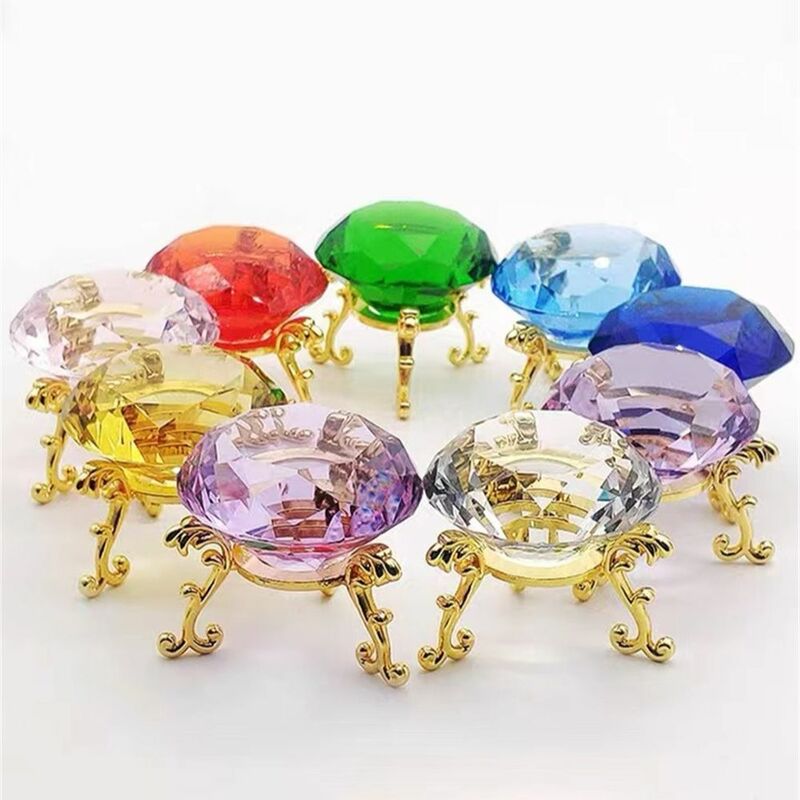 Pisapapeles en forma de diamante de cristal, corte decorativo, Gema gigante, adorno de escritorio de oficina, boda, regalos de cumpleaños, 10 colores