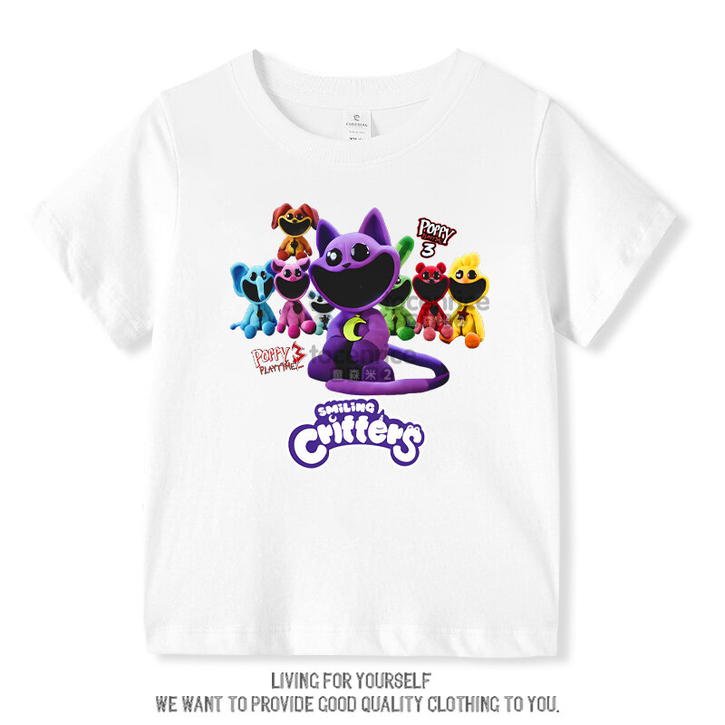 T-Shirt à Manches Courtes pour Enfant Garçon et Fille, avec Dessin Animé The Smiling Critters, Collection Été 2024