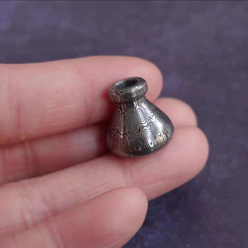 Damaskus Ruifen Kupfer Pferde messer Perlen Werkzeuge Zappeln Spinner Schieber haptische Münze Überleben Paracord Zubehör
