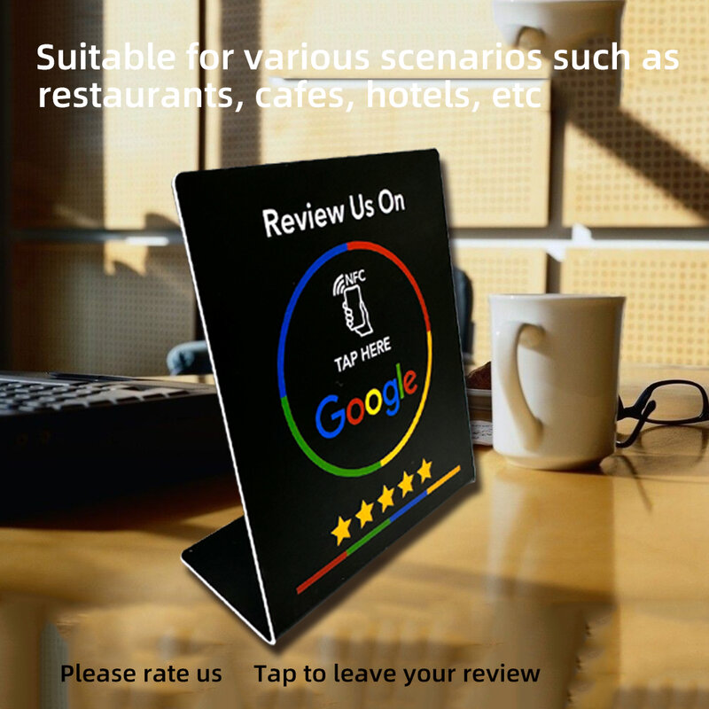 NFC Table Display Stand NT/AG 213/215 Chip PVC 13.56Mhz Chip NFC Scan Code Restaurant Card Personal Website NFC Google Review