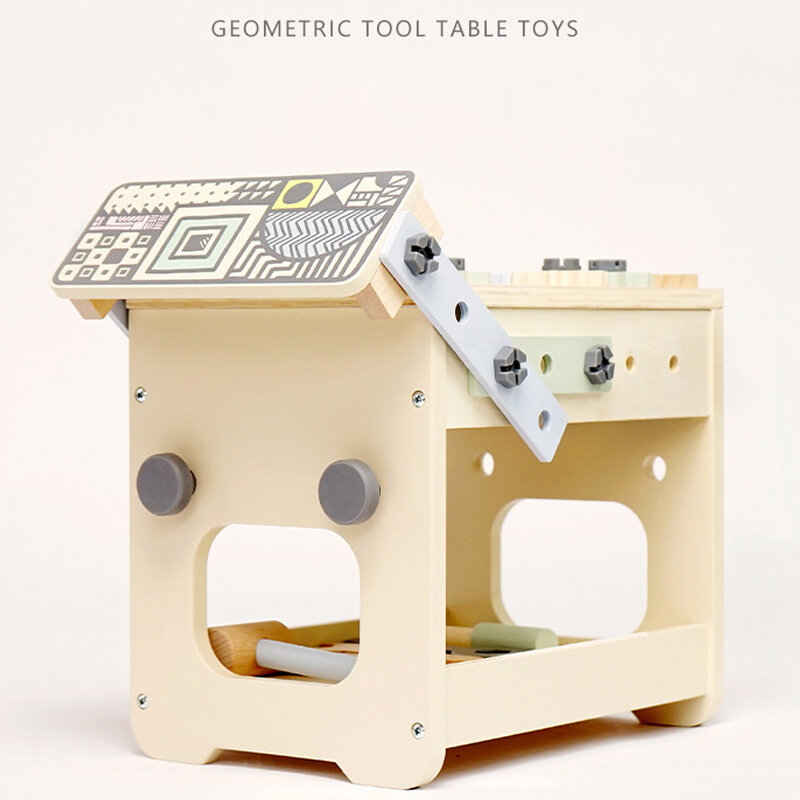 Mysterious Lock Box Wood Toy Gear Simulation Geometric Repair Tool Table Wrench Screw Screwdriver Nut Chainsaw Set Wooden Toys