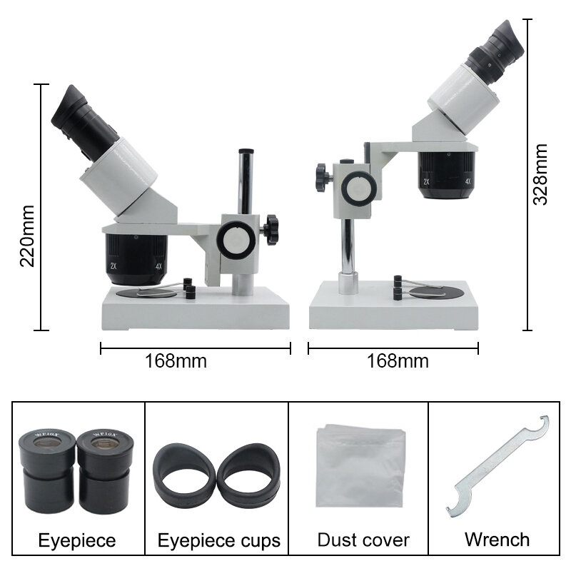 10X 20X 30X 40X Binocular Stereo Microscope Industrial Microscope with WF10X Eyepiece for Smartphone Clock Inspection