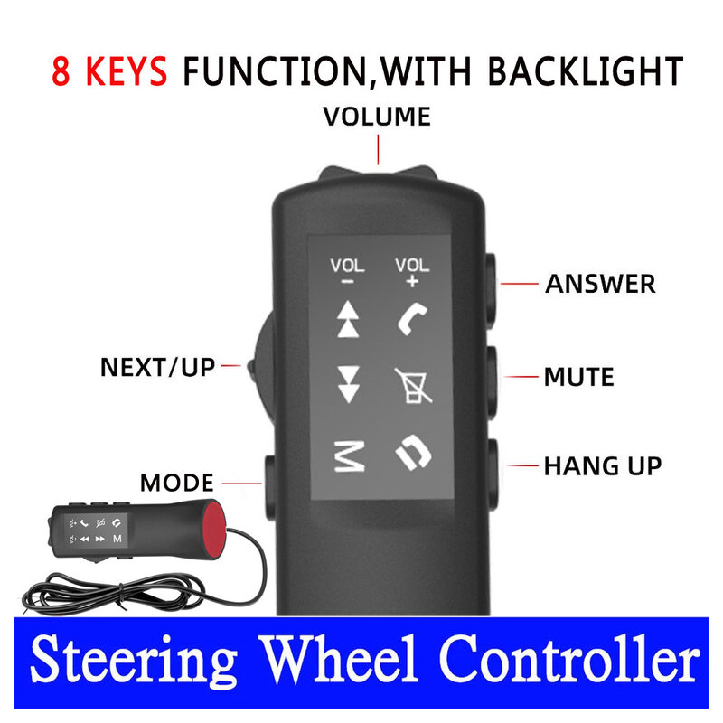 Universal 8 keys Steering Wheel button multifunctional Remote Controller Fit For Car Radio Android Navigation SWC Accessories
