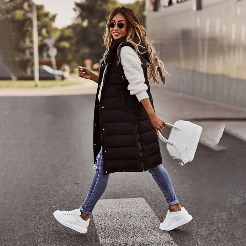 Autunno inverno Cardigan donna 2022 nuova moda cotone imbottito caldo addensare Cardigan lungo femminile giacca Parka oversize con cappuccio