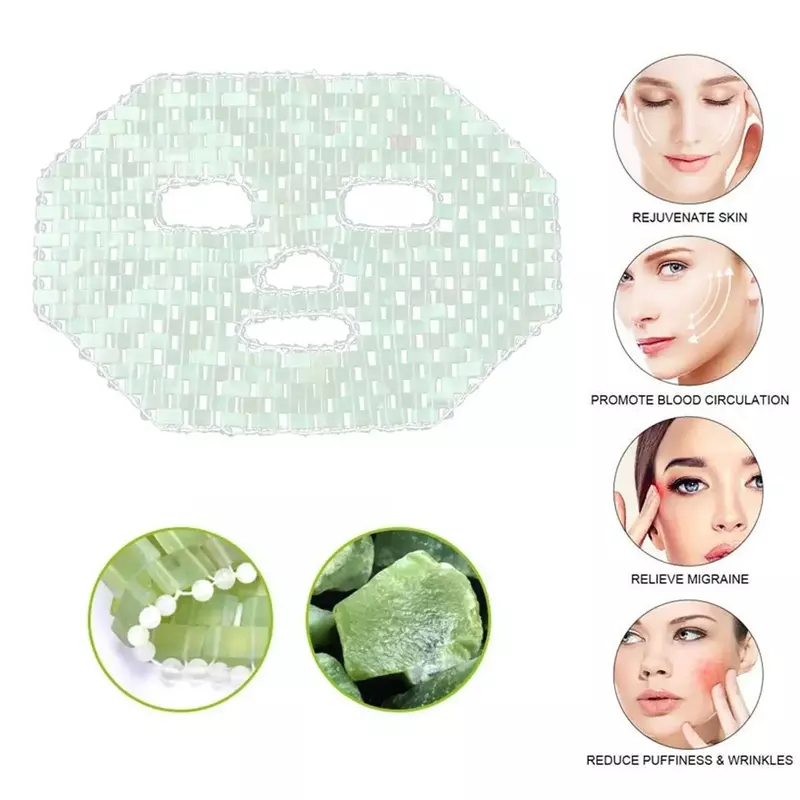 Natural Jade Stones Anti-Aging Mask Facial Pain Soothing Therapy Sleeping Masks Face Skin Care Massage Cooling Beaty Tool Mask