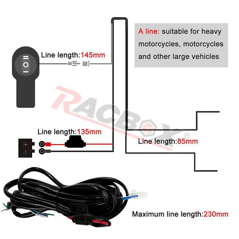 1.6M 2.2M Relay Harness Wiring Fog Lights Wire Switch Harness 12V 40A For Led Motorcycle Motorbike Headlights Spotlight
