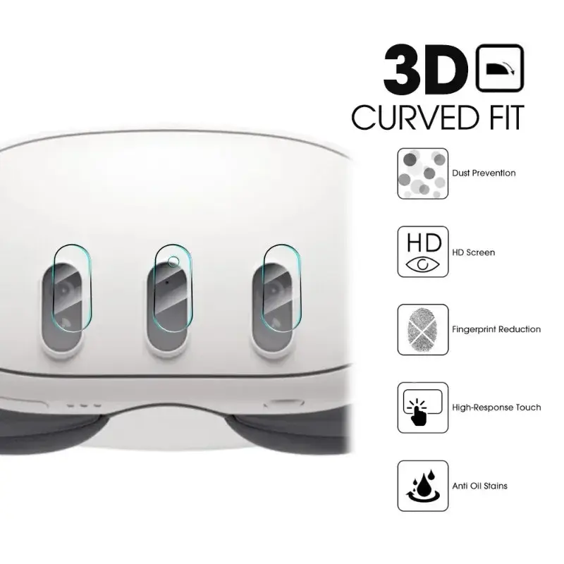 Okulary VR Host hartowany Film do Meta Quest3 głowa HD przezroczyste szkło hartowane ochronne Flm do Meta Quest 3 akcesoria