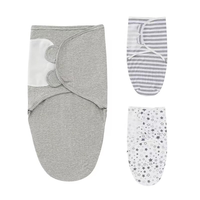 100% cotone Baby Swaddle coperta Swaddle Wrap Baby Hat Set per neonato regolabile neonato Swaddle Baby Swaddle per 0-6 mesi