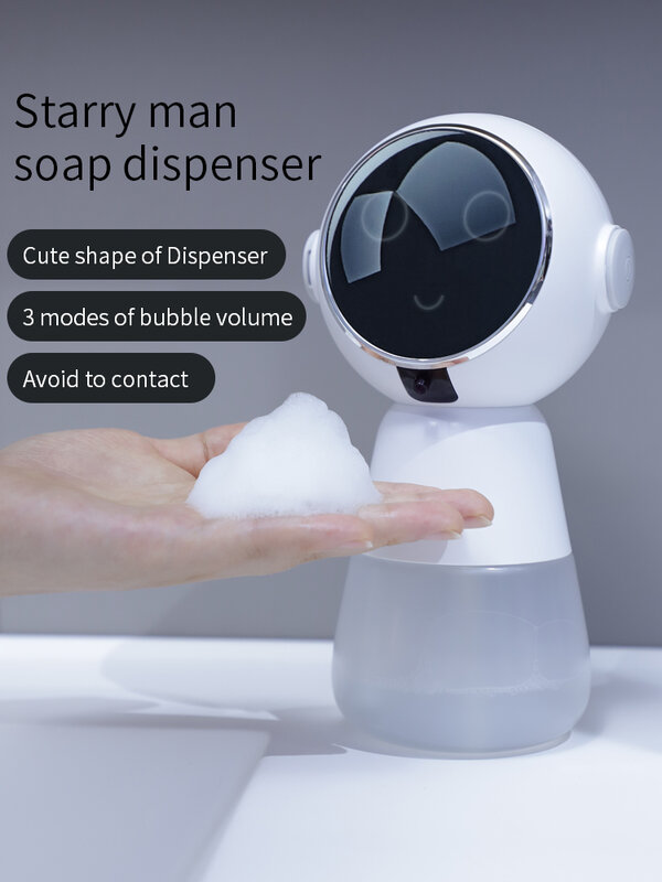Dispensador de jabón de espuma de inducción automática para niños y bebés, dispensador de jabón inteligente de dibujos animados con carga usb