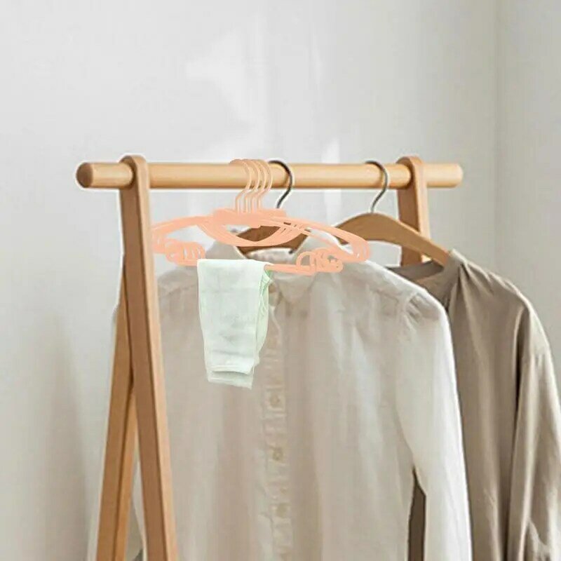 ไม้แขวนเสื้อกันลื่นสำหรับเด็กไม้แขวนเสื้อเด็กแบบพกพาประหยัดพื้นที่อุปกรณ์ซักรีดสำหรับเสื้อผ้ากางเกง