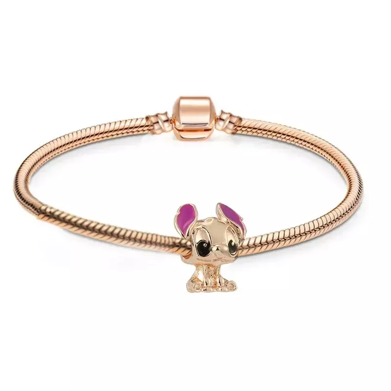 Bracelet Stitch de Dessin Animé Disney pour Femme et Fille, Original, Minnie, Perlé, Accessoires, Cadeaux d'Anniversaire, Cadeau de Noël