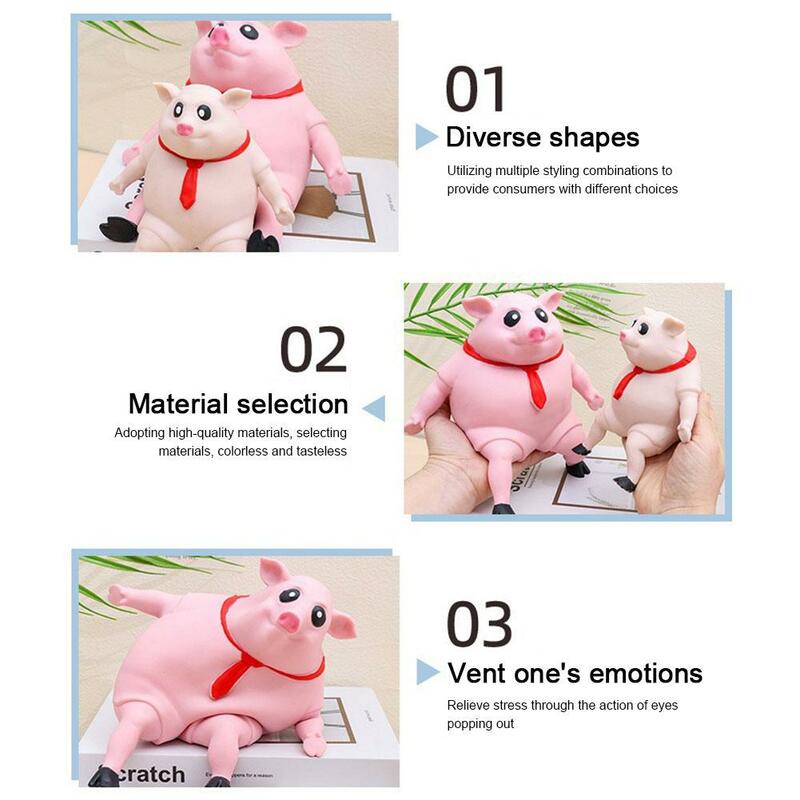 Mainan babi merah muda lucu Remas Fidget Rebound lambat boneka babi antistres mainan dekompresi untuk hadiah anak-anak