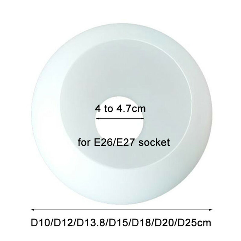 백색 글로브 유리 램프 쉐이드, D4cm D3cm 개방, E27 E14 밀키 유리 전등갓 교체 부품, 샹들리에 조명 액세서리