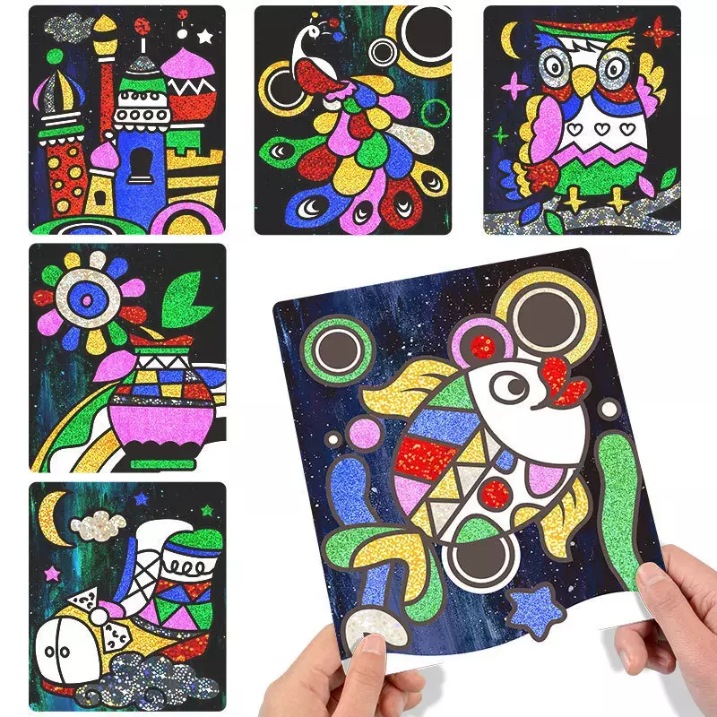 Magic Cartoon Painting Crafts Children's Crafts Toys DIY Children's Creative Educational Learning Painting Scissors Toys ArtGift