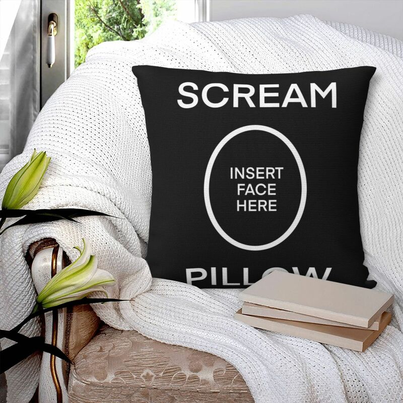 Scream-funda de almohada cuadrada, cojín de poliéster con cremallera decorativa, cómoda, para sofá y hogar