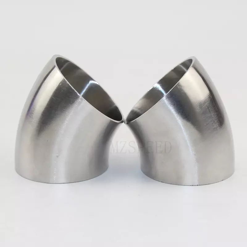 Sanitary Butt Weld Elbow  51 mm 57 mm 63 mm 76 mm OD 304 stainless steel welded 45 degree elbow polished