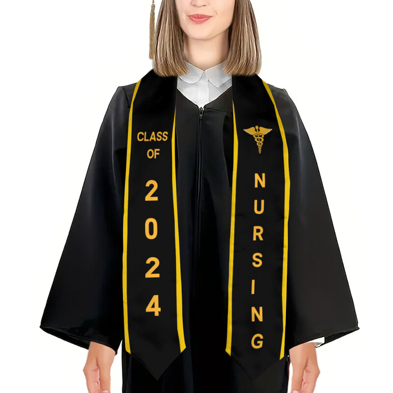 Xaile de graduação para enfermeira e pós-graduação Stole, Sash Honor para Study Aboard International Students, 2024