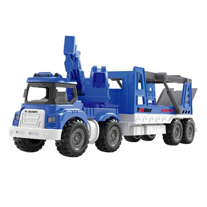 Simulation Alloy Inertial Crane Trailer Transporter Model Children's Toy Birthday Gift B215