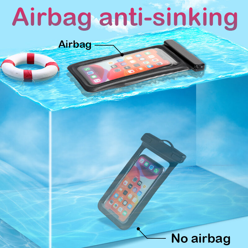 Tas renang tahan air, sarung HP kantong udara mengambang untuk IPhone 14 13 12 Pro Max Samsung S23 S22 Xiaomi 13