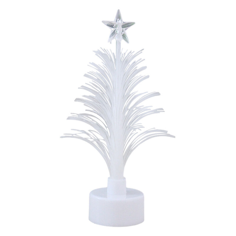10 Stuks Kleurveranderende Kerstboom Nachtlampje Led Glasvezel Tafellamp Bureaublad Ornamenten Vakantie Sfeer Licht Interieur Decor