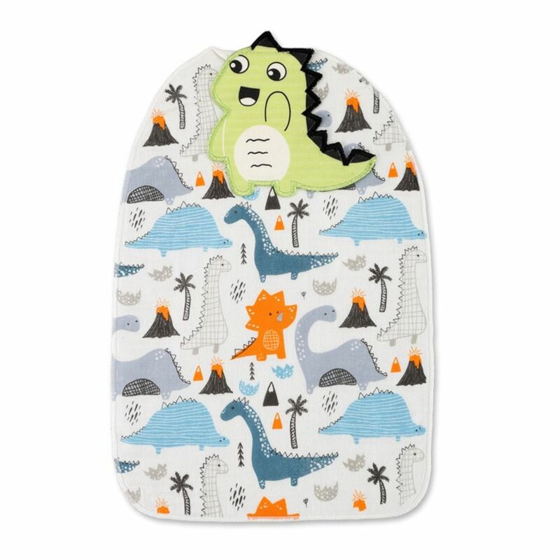 Cartoon Animal Themed Baby Sweat Absorbent Towel Soft Comfortable Infant Back Towel Pad High-absorbent Cotton Cloth