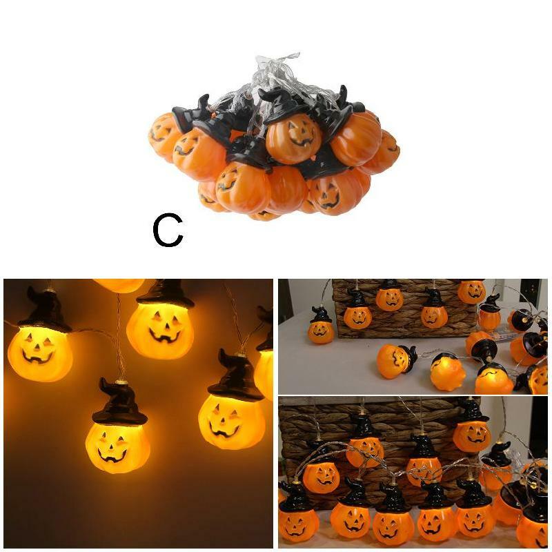 Guirnalda de luces de Halloween, 8 modos, luces de vacaciones para decoraciones de fiesta de Halloween