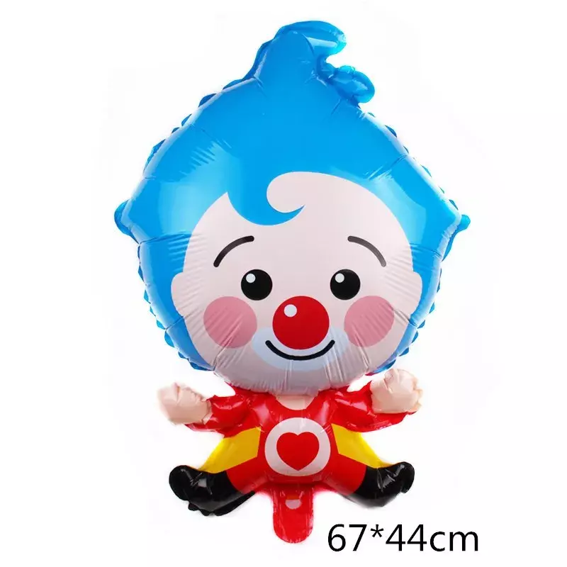 Cartoon Clown Plip Foil Balões, Air Balls, Children's Birthday Party Decoration Supplies, Baby Shower, Kids Brinquedos, Bolas, 6Pcs por conjunto