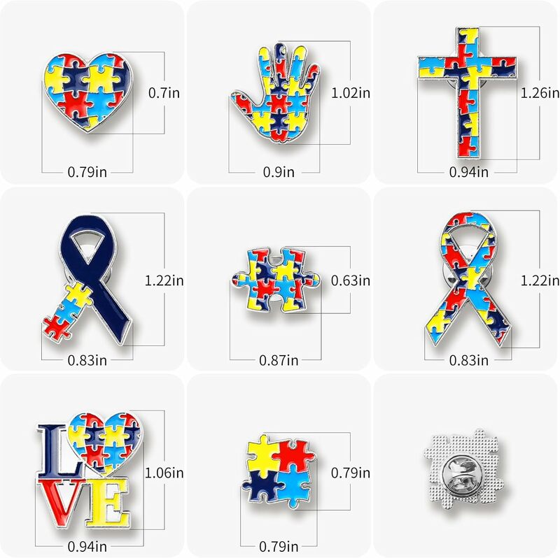 Épinglettes en résine acrylique, épinglettes en émail, cadeau pour femmes, hommes et filles, symbole du puzzle tism, nouveau, 2024
