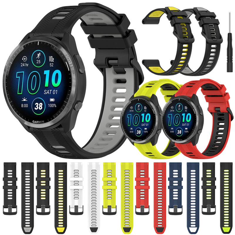 22MM Official Wacth Strap For Garmin Forerunner 965 955 945 935 Soft Silicone Wristband Replacement RUN Band Bracelet Accessorie