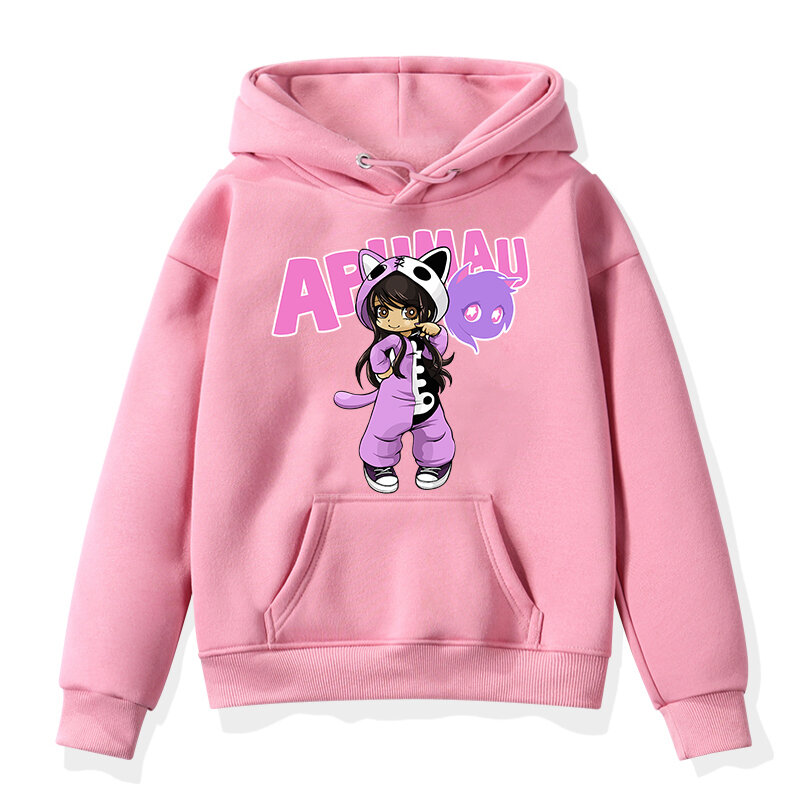 Gra Aphmau bluza z kapturem z nadrukiem dzieci bluzy z kapturem kreskówka Anime odzież sportowa wiosna jesienne topy Harajuku pullversdziecięce ubrania
