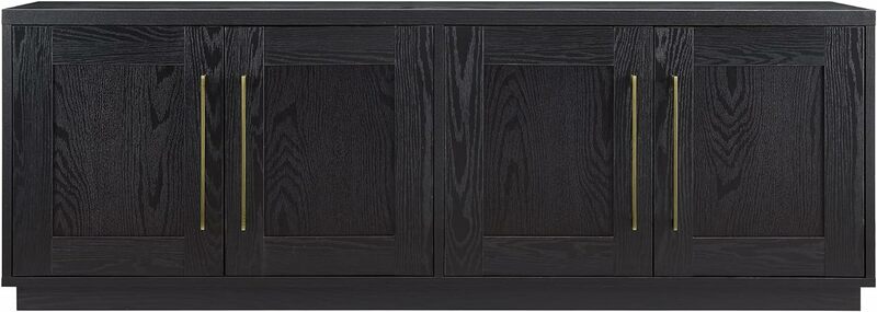 Greenman-suporte de tv retangular, armário tv grão preto, mobília da sala, até 80 polegadas