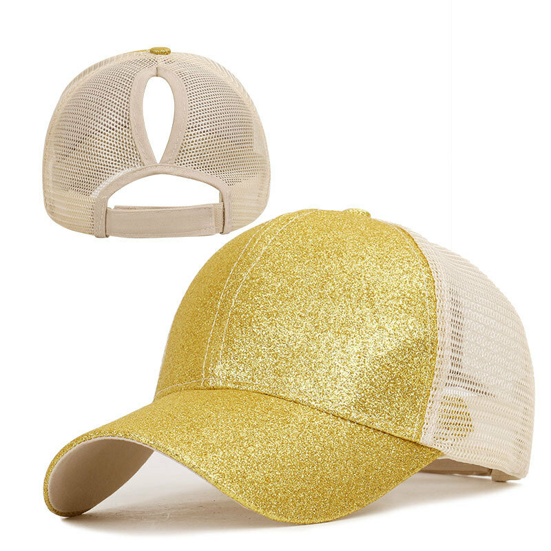 Kucyk damski czapka bejsbolówka oddychający czapka z siateczką regulowany modny kapelusz czapki sportowe chroniący przed słońcem