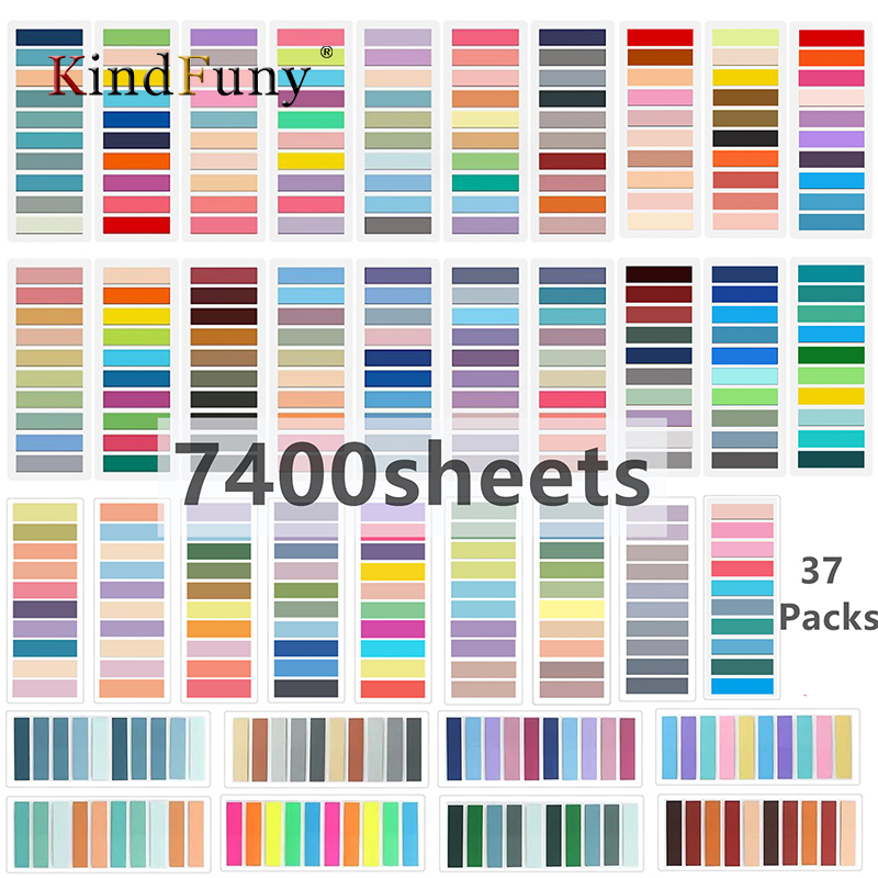 KindFuny 7400 arkuszy artykuły papiernicze zakładki do planowania naklejki samoprzylepne luźne kartki notatnik strona papierowe flagi zakładki naklejki indeks