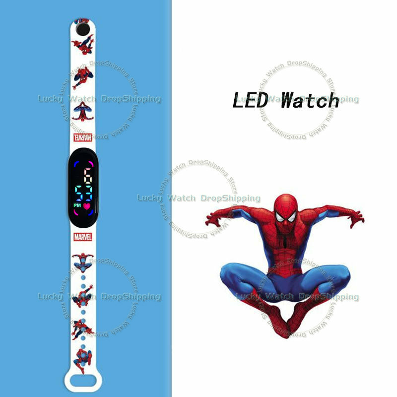 Цифровые Детские часы Disney Venom, Мультяшные экшн-фигурки, светодиодные сенсорные водонепроницаемые электронные детские часы, подарок на день рождения